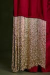 Shop_Sitaraa_Red Silk Zari, Tassels Sweetheart Vajraya Pre-draped Saree And Corset Blouse Set _Online_at_Aza_Fashions