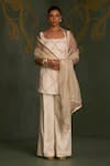 Buy_Sitaraa_Ivory Silk, Organza Embroidery, Metallic Thread, Zari Square Sharabha Kurta Set _at_Aza_Fashions