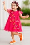 Buy_A Little Fable_Fuchsia Tulle Applique Butterfly Dress _Online_at_Aza_Fashions