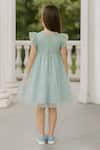 Shop_A Little Fable_Mint Tulle, Polyester Sequins, Bows Embellished Dress _at_Aza_Fashions