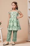 Buy Petite Pomme Green Cotton Pearls, Embroidery Floral Print Peplum Kurta Set at Aza Fashions Buy_Petite Pomme_Green Cotton Pearls, Embroidery Floral Print Peplum Kurta Set _at_Aza_Fashions
