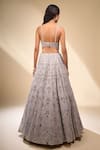 Shop_Seema Gujral_Gray Organza Sequins, Stones, Beads, Tassels Heavily Embellished Lehenga Set _at_Aza_Fashions