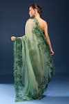 Shop_Anushree Reddy_Green Embroidery, Sequins Saree With Unstitched Blouse Piece _at_Aza_Fashions