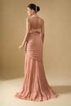 Shop_Tarun Tahiliani_Blush Beads Halter , High Yoke Draped Concept Gown _at_Aza_Fashions