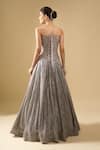 Shop_Tarun Tahiliani_Gray Sequins Sweetheart Neck Embellished Lehenga Set With Corset _at_Aza_Fashions