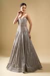Buy_Tarun Tahiliani_Gray Sequins Sweetheart Neck Embellished Lehenga Set With Corset _Online_at_Aza_Fashions