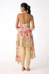 Shop_Basanti - Kapde Aur Koffee_Ivory Chiffon Mirrors, Embroidery Halter Neck Floral Peplum Kurta Set _at_Aza_Fashions