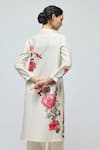 Shop_Balance By Rohit Bal_Ivory Chanderi, Voile Collared Floral Print Tunic With Palazzo _at_Aza_Fashions