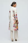 Shop_Balance By Rohit Bal_Ivory Chanderi, Voile Mandarin Collar Floral Print Tunic With Pant _at_Aza_Fashions