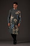 Buy_Balance By Rohit Bal_Gray Cotton Floral Digital Print Kurta Set _at_Aza_Fashions