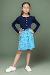 Buy_Petite Pomme_Blue Cotton Full Sleeves Navy And T Printed Dress _at_Aza_Fashions