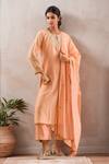 Buy Kanika Sharma Peach Chanderi Silk, Modal Embroidery, Gota Patti Kurta Set at Aza Fashions Buy_Kanika Sharma_Peach Chanderi Silk, Modal Embroidery, Gota Patti Kurta Set _at_Aza_Fashions