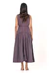 Shop_K-Anshika_Purple V-neck Panelled Cut-out Maxi Dress _at_Aza_Fashions