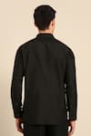 Shop_Mayank Modi - Men_Black Cotton Embroidery Abstract Thread Shirt _at_Aza_Fashions