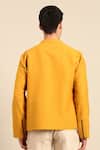 Shop_Mayank Modi - Men_Mustard Cotton Embroidery Jacket _at_Aza_Fashions