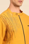 Shop_Mayank Modi - Men_Mustard Cotton Embroidery Jacket 