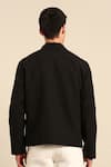 Shop_Mayank Modi - Men_Black Cotton Front Zip Jacket _at_Aza_Fashions