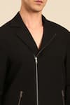 Mayank Modi - Men_Black Cotton Front Zip Jacket _at_Aza_Fashions