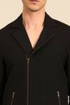 Buy_Mayank Modi - Men_Black Cotton Front Zip Jacket 