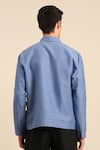 Shop_Mayank Modi - Men_Blue Cotton Zip-up Jacket  _at_Aza_Fashions