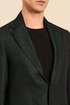 Mayank Modi - Men_Blue Linen Double Breasted Blazer _Online_at_Aza_Fashions