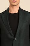 Buy_Mayank Modi - Men_Blue Linen Double Breasted Blazer _Online_at_Aza_Fashions
