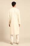 Shop_Mayank Modi - Men_Ivory Chanderi Jaquard Pattern Kurta And Churidar Set _at_Aza_Fashions