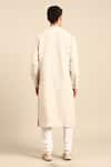 Shop_Mayank Modi - Men_Beige Embroidery Linen Jauqard Kurta And Churidar Set _at_Aza_Fashions