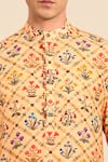 Buy_Mayank Modi - Men_Yellow Muslin Floral Print Kurta Set 