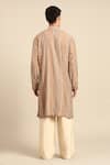 Shop_Mayank Modi - Men_Brown Muslin Printed Kurta And Solid Pant Set _at_Aza_Fashions