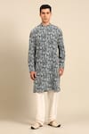 Buy_Mayank Modi - Men_Blue Chanderi Embroidered Kurta Set _at_Aza_Fashions