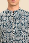 Buy_Mayank Modi - Men_Blue Chanderi Embroidered Kurta Set 