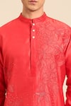 Shop_Mayank Modi - Men_Orange Chanderi Embroidery, Beads Kurta And Pant Set _Online_at_Aza_Fashions