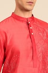 Buy_Mayank Modi - Men_Orange Chanderi Embroidery, Beads Kurta And Pant Set 
