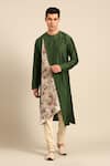 Buy_Mayank Modi - Men_Green Silk, Chanderi Embroidery Kurta Set _at_Aza_Fashions
