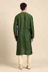 Shop_Mayank Modi - Men_Green Silk, Chanderi Embroidery Kurta Set _at_Aza_Fashions
