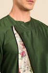 Buy_Mayank Modi - Men_Green Silk, Chanderi Embroidery Kurta Set 