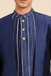 Buy_Mayank Modi - Men_Blue Bemberg, Silk Pearls, Metallic Thread, Pleated Sherwani And Dhoti Pant Set 