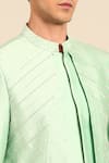 Buy_Mayank Modi - Men_Green Silk, Cotton Embroidery Sherwani And Churidar Set _Online_at_Aza_Fashions