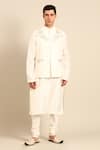 Mayank Modi - Men_Ivory Silk, Cotton Embroidery, Metallic Thread Floral Nehru Jacket _Online_at_Aza_Fashions