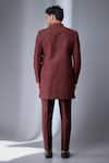 Shop_SALIL BHATIA_Wine Sequins, Embroidery Silk Chanderi Embellished Jacket And Kurta Set _at_Aza_Fashions