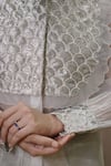 Buy_Vedangi Agarwal_Ivory Organza, Brocade Embroidery Collared Scallop Shirt With Pant _Online_at_Aza_Fashions