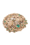 Buy_Cosa Nostraa_Gold Gemstones Peacock Splendor Brooch _Online_at_Aza_Fashions