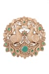 Buy_Cosa Nostraa_Gold Gemstones Peacock Splendor Brooch 