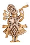 Shop_Cosa Nostraa_Gold Crystals, Rhinestones Divine Shrinathji Brooch _Online_at_Aza_Fashions