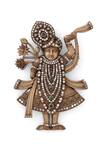 Cosa Nostraa_Gold Crystals, Gemstones Divine Studded Shrinathji Brooch _at_Aza_Fashions