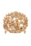 Shop_Cosa Nostraa_Gold Gemstones Royal Radha-krishna Brooch _Online_at_Aza_Fashions