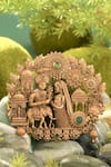 Buy_Cosa Nostraa_Gold Gemstones Royal Radha-krishna Brooch _at_Aza_Fashions