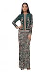 Buy_Soup By Sougat Paul_Green Printed Jacket Skirt Set _at_Aza_Fashions