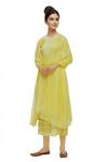 Buy Neha Khullar Yellow Silk, Kota Round Embroidered Kurta Set at Aza Fashions Buy_Neha Khullar_Yellow Silk, Kota Round Embroidered Kurta Set _at_Aza_Fashions